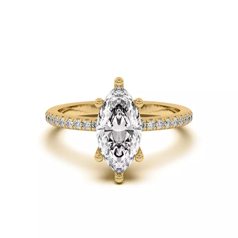 Marquise Lab Grown Pave Engagement Ring
