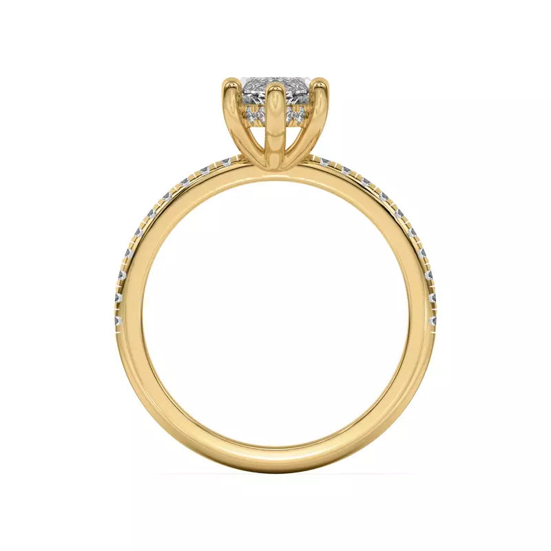 Marquise Lab Grown Pave Engagement Ring