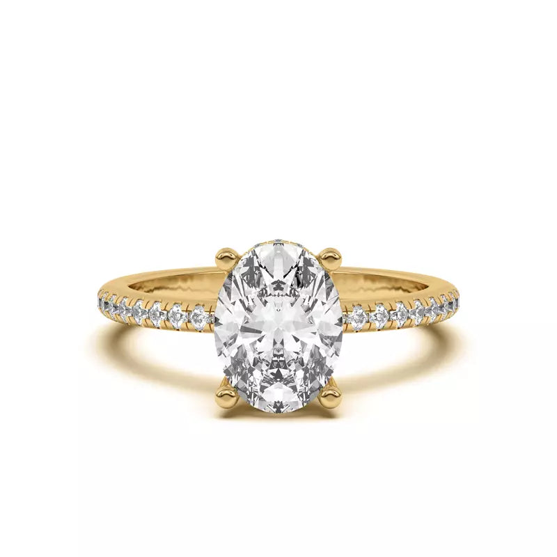 Oval Lab Grown Pave Engagement Ring