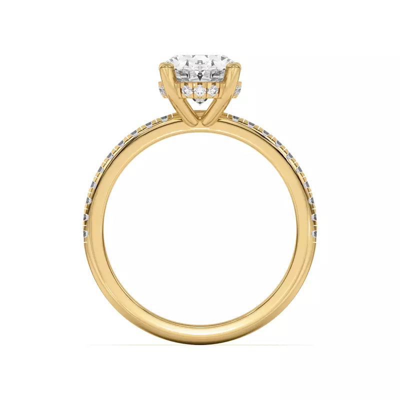 Oval Lab Grown Pave Engagement Ring