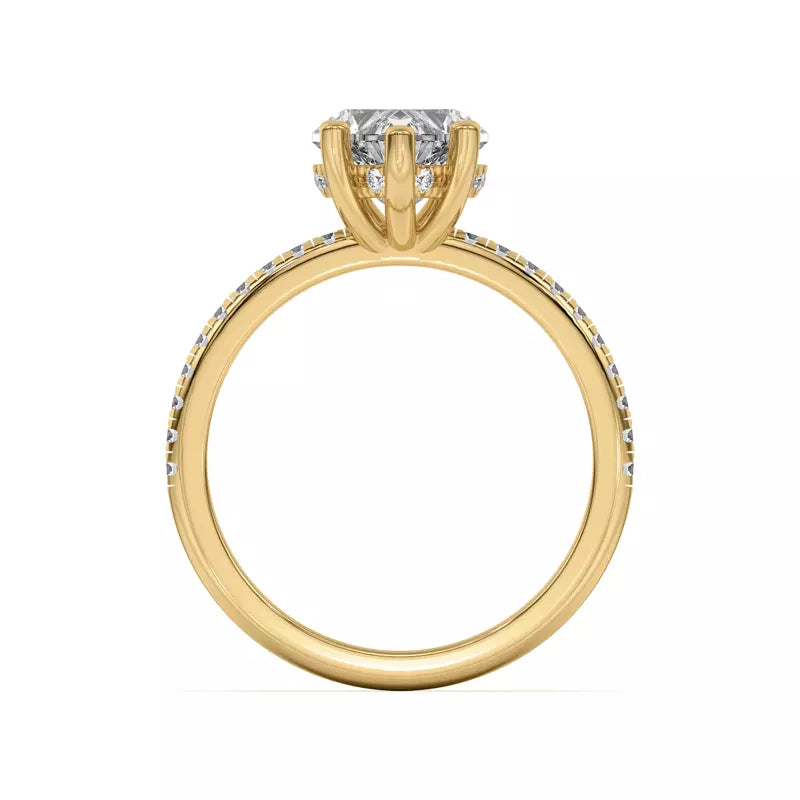 Heart Shape Lab Grown Pave Engagement Ring