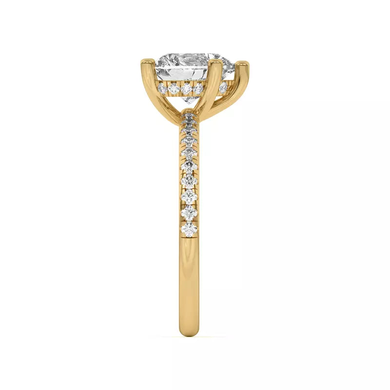 Heart Shape Lab Grown Pave Engagement Ring