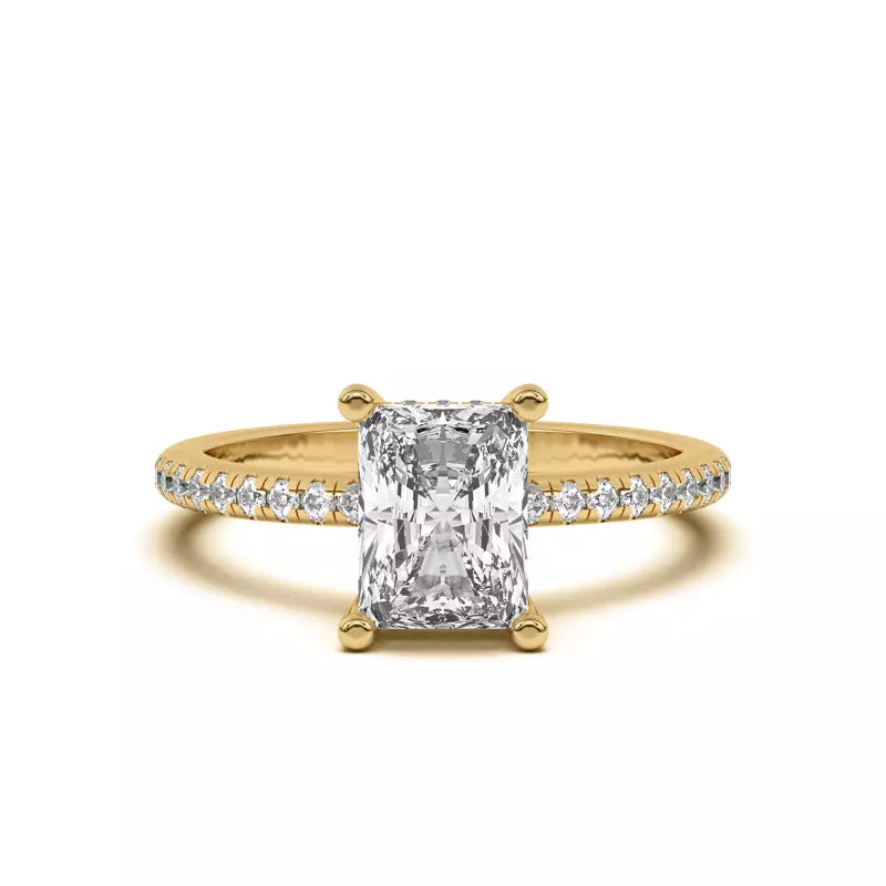 Radiant Cut Lab Grown Pave Engagement Ring