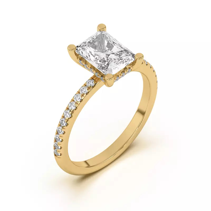 Radiant Cut Lab Grown Pave Engagement Ring