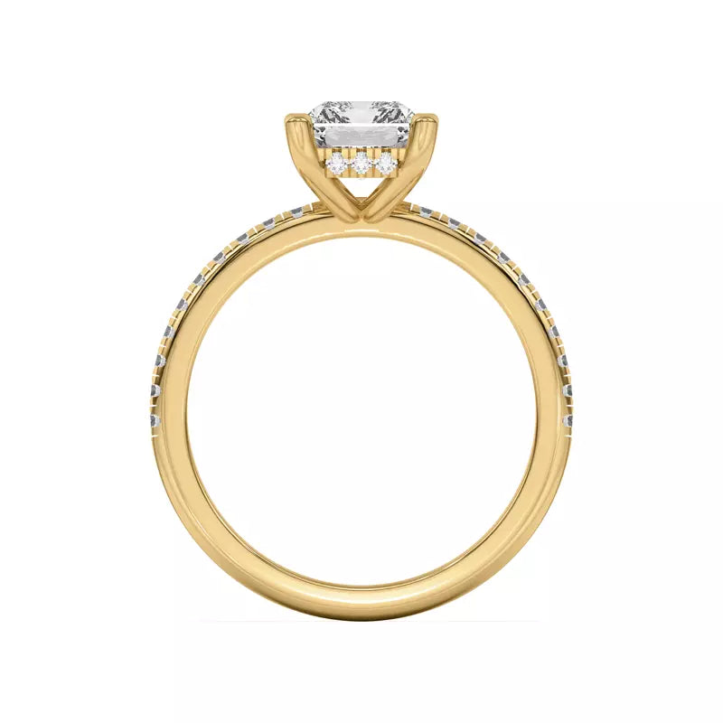 Radiant Cut Lab Grown Pave Engagement Ring