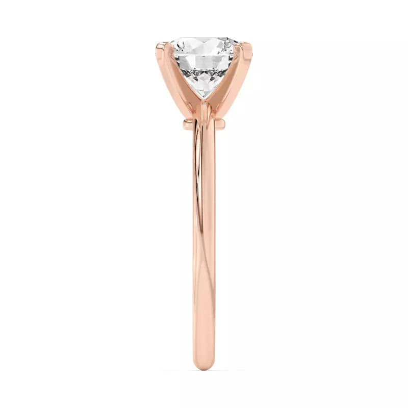 Classic Roiund Solitarie Lab Grown Engagement Ring