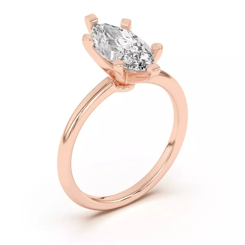 Marquise Solitarie Lab Grown Engagement Ring