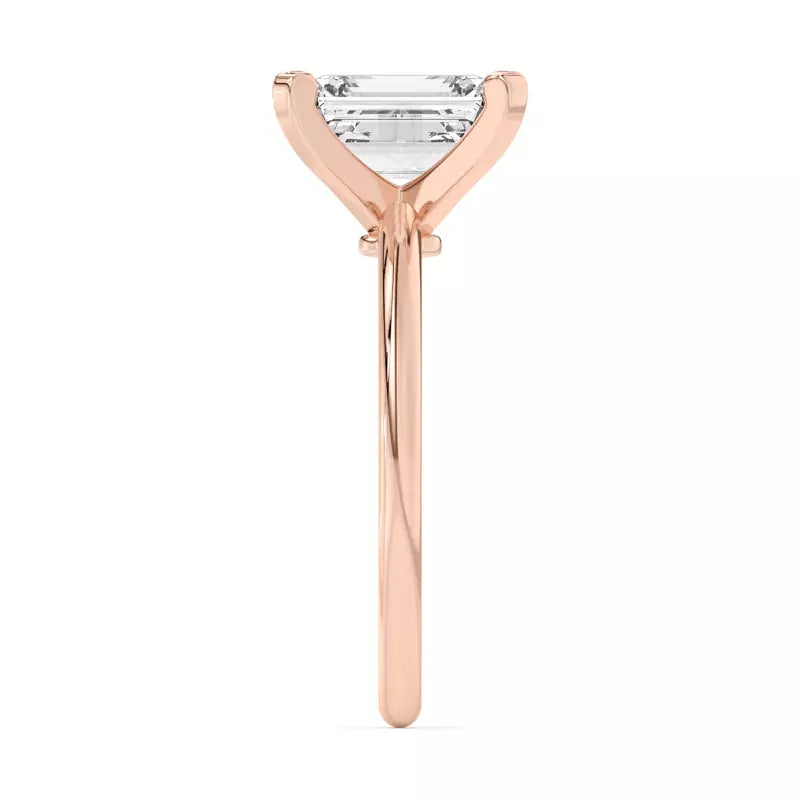 Classic Emerald Cut Solitarie Lab Grown Engagement Ring