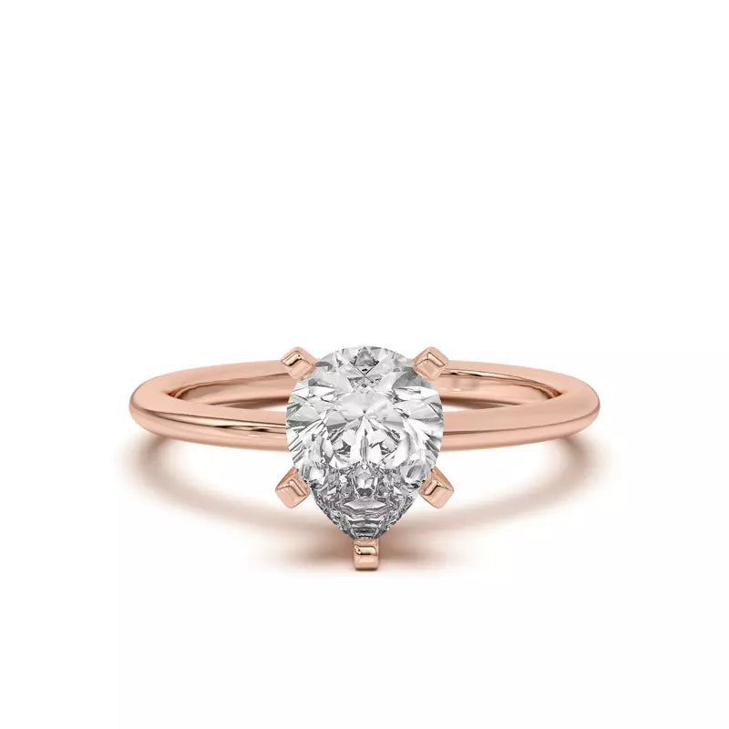 Pear Shape Solitarie Lab Grown Engagement Ring