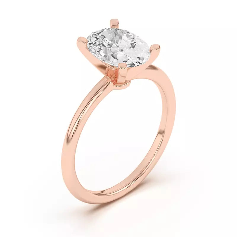 Oval Solitarie Lab Grown Engagement Ring