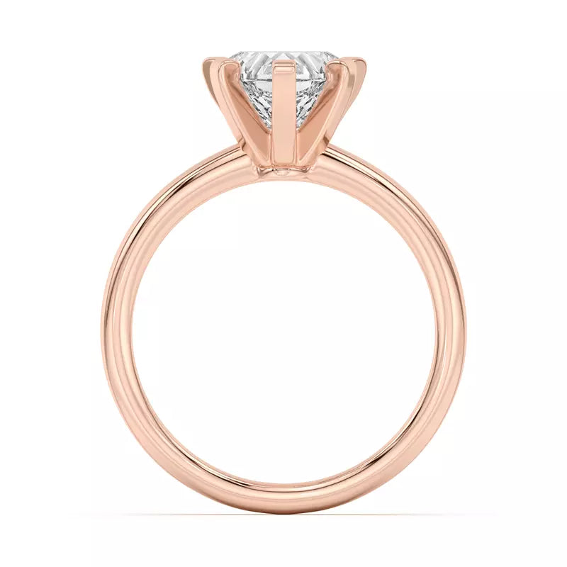 Heart Shape Solitarie Lab Grown Engagement Ring