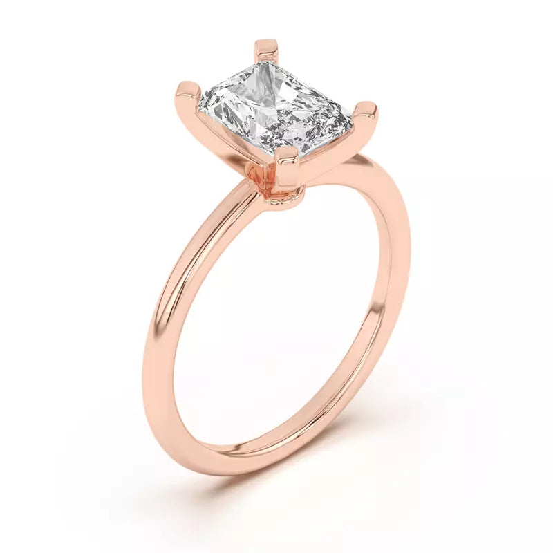Radiant Solitarie Lab Grown Engagement Ring