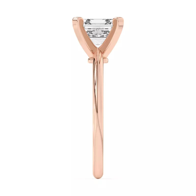 Classic Asscher Cut Solitarie Lab Grown Engagement Ring