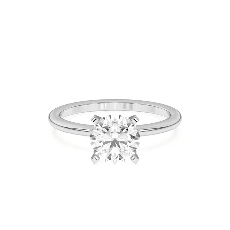 Classic Roiund Solitarie Lab Grown Engagement Ring