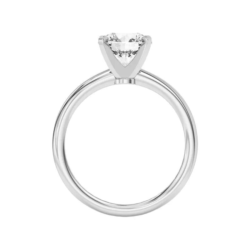 Classic Roiund Solitarie Lab Grown Engagement Ring