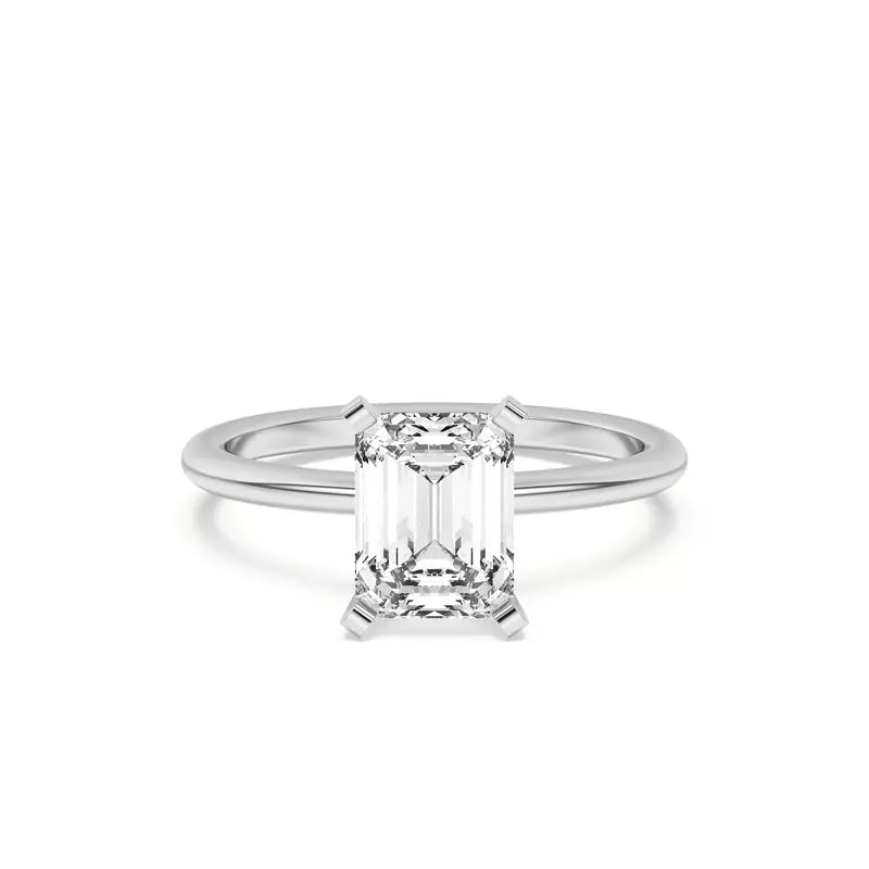 Classic Emerald Cut Solitarie Lab Grown Engagement Ring