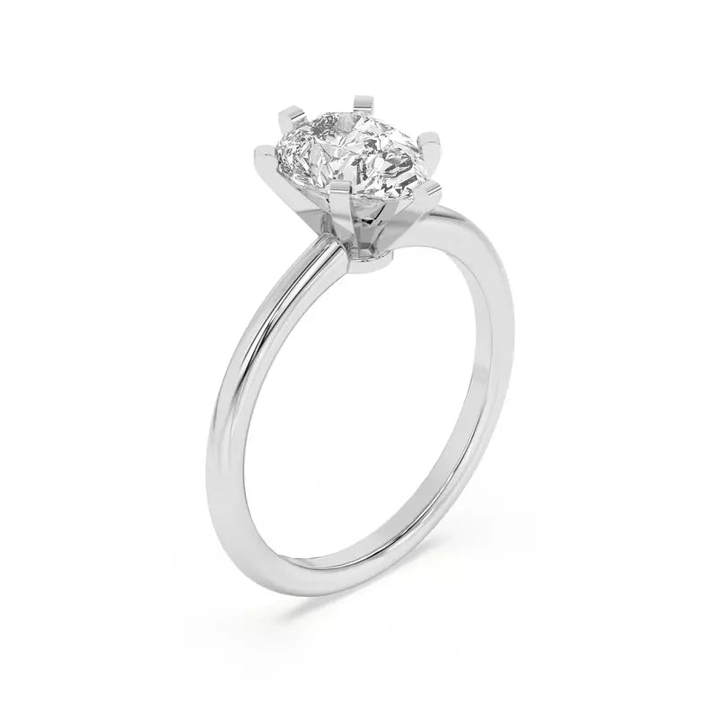 Pear Shape Solitarie Lab Grown Engagement Ring