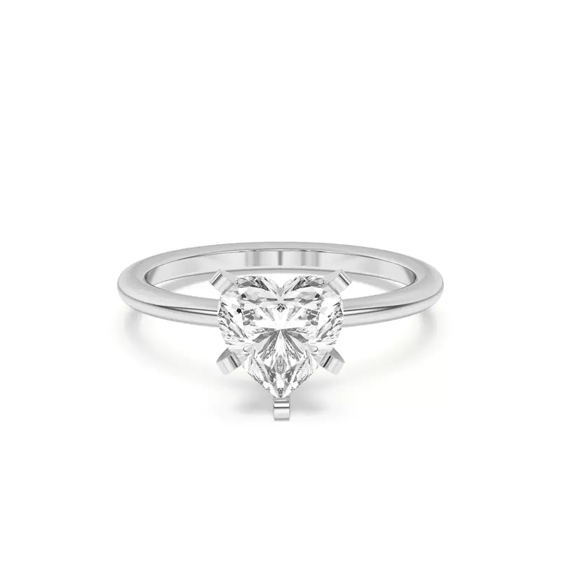 Heart Shape Solitarie Lab Grown Engagement Ring