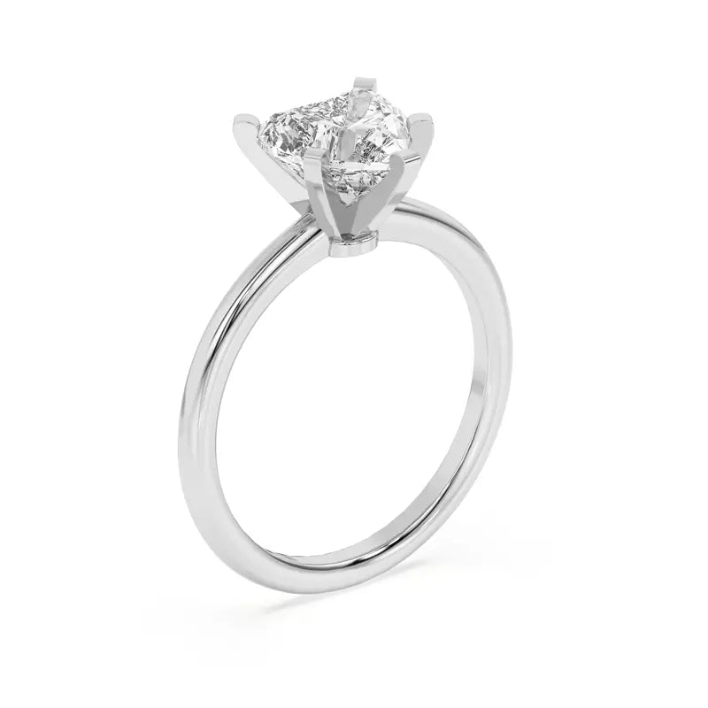 Heart Shape Solitarie Lab Grown Engagement Ring