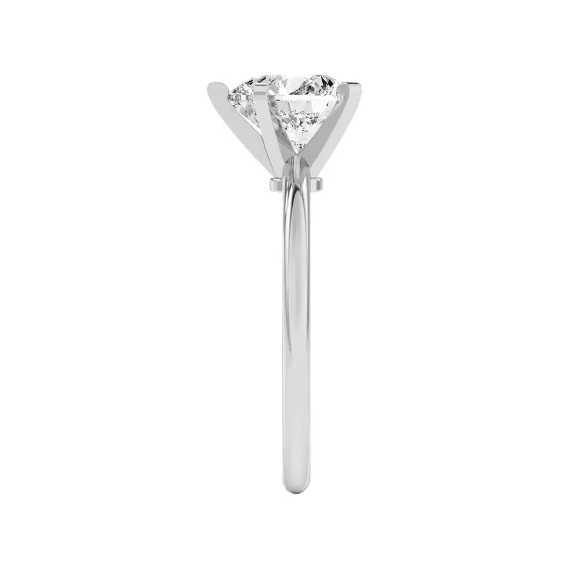 Heart Shape Solitarie Lab Grown Engagement Ring