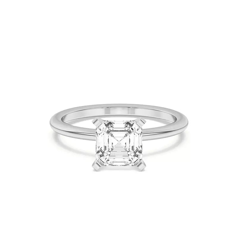 Classic Asscher Cut Solitarie Lab Grown Engagement Ring