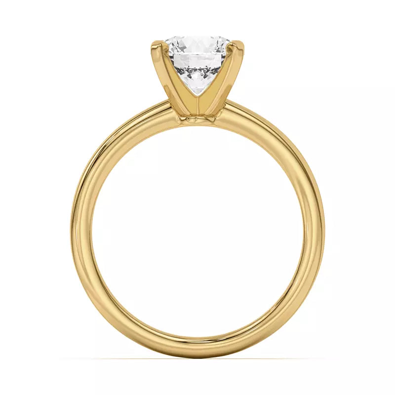 Classic Roiund Solitarie Lab Grown Engagement Ring