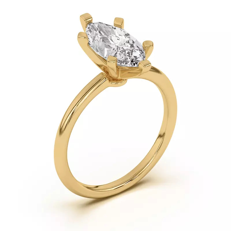 Marquise Solitarie Lab Grown Engagement Ring