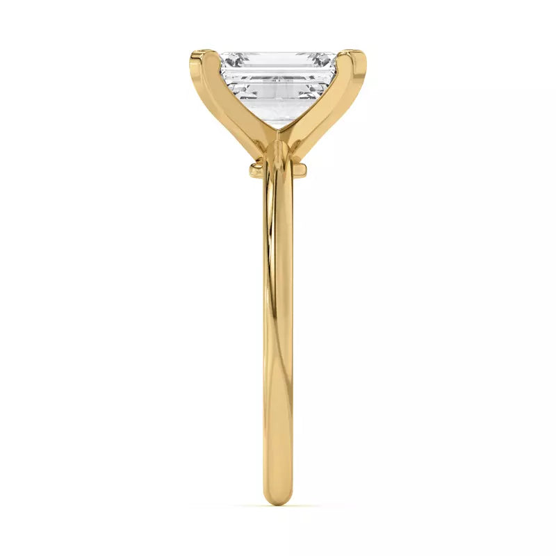 Classic Emerald Cut Solitarie Lab Grown Engagement Ring