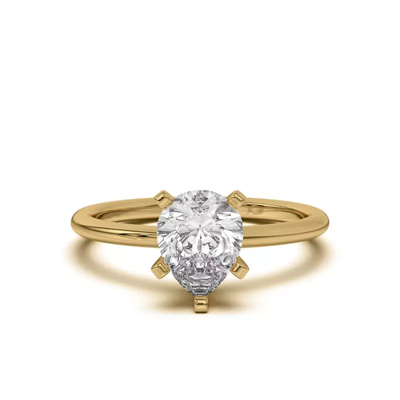 Pear Shape Solitarie Lab Grown Engagement Ring