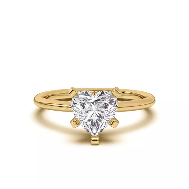 Heart Shape Solitarie Lab Grown Engagement Ring