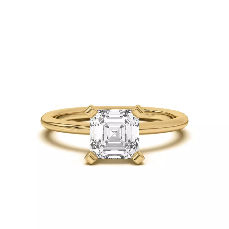 Classic Asscher Cut Solitarie Lab Grown Engagement Ring