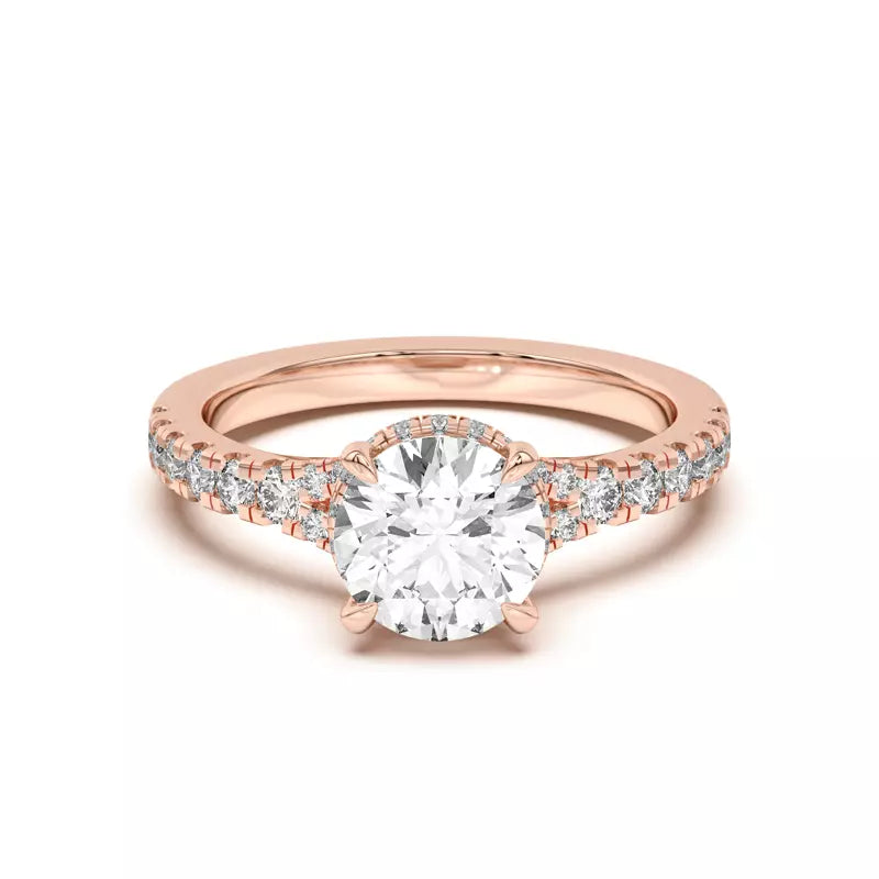 Round Cut , Lab Grown Engagement Ring