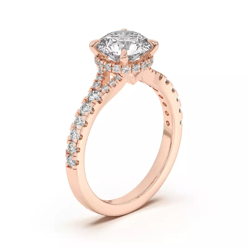 Round Cut , Lab Grown Engagement Ring