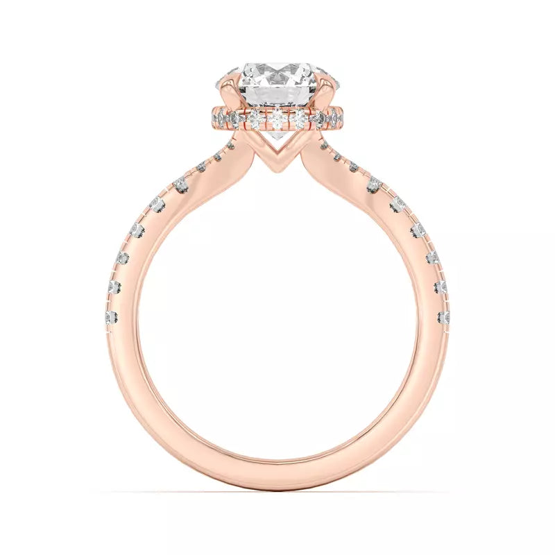 Round Cut , Lab Grown Engagement Ring
