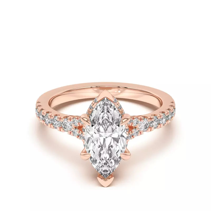marquise ,Split Shank Lab Grown Engagement Ring