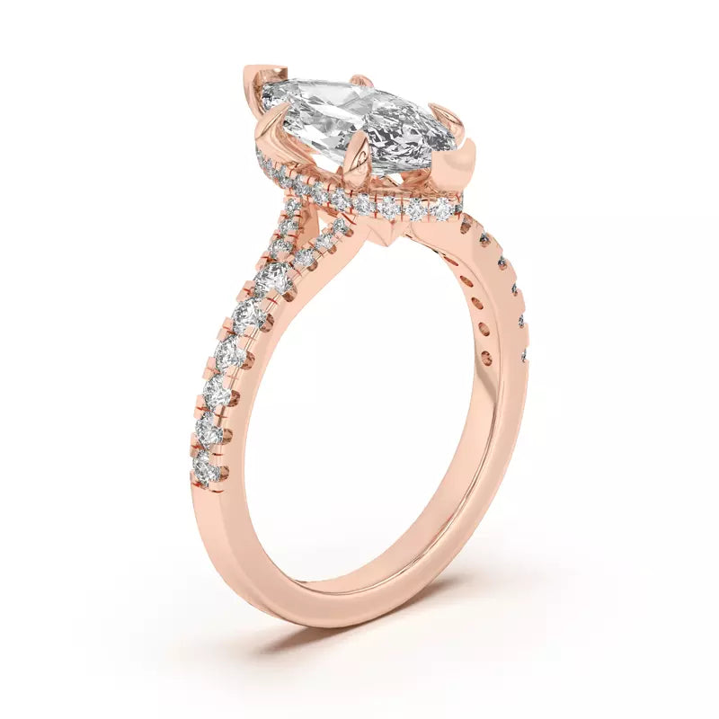 marquise ,Split Shank Lab Grown Engagement Ring