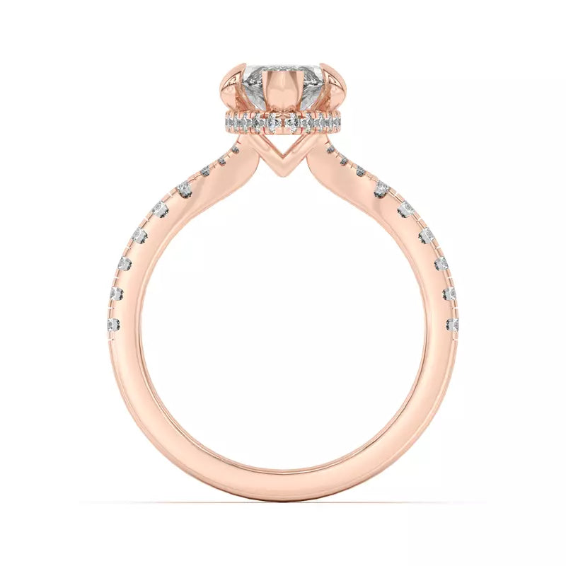 marquise ,Split Shank Lab Grown Engagement Ring