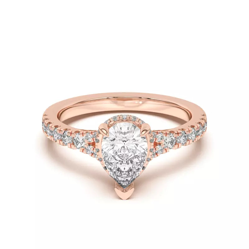 Pear Shape ,Split Shank Lab Grown Engagement Ring