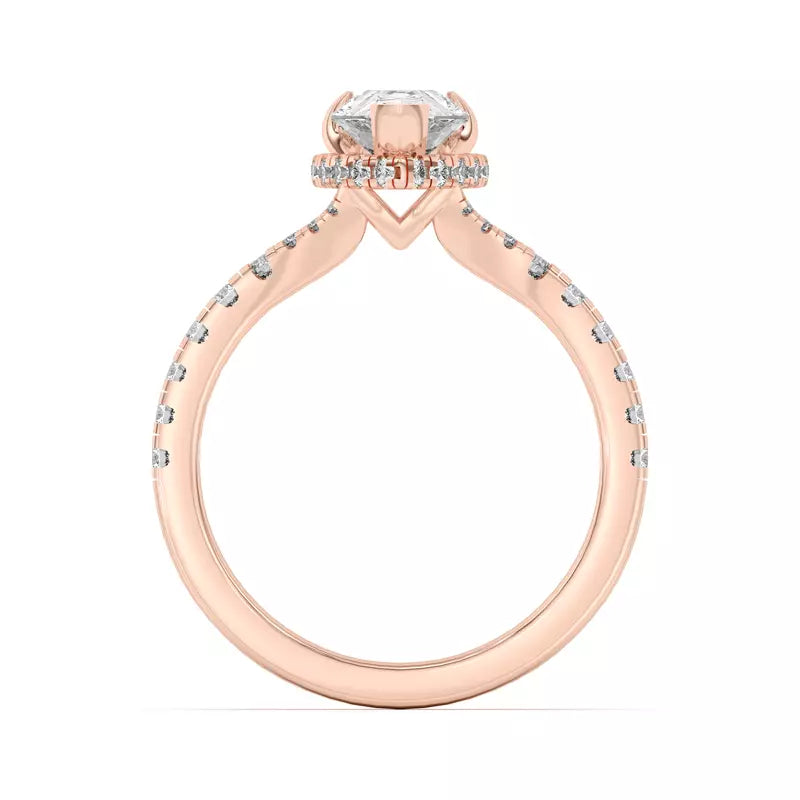 Pear Shape ,Split Shank Lab Grown Engagement Ring