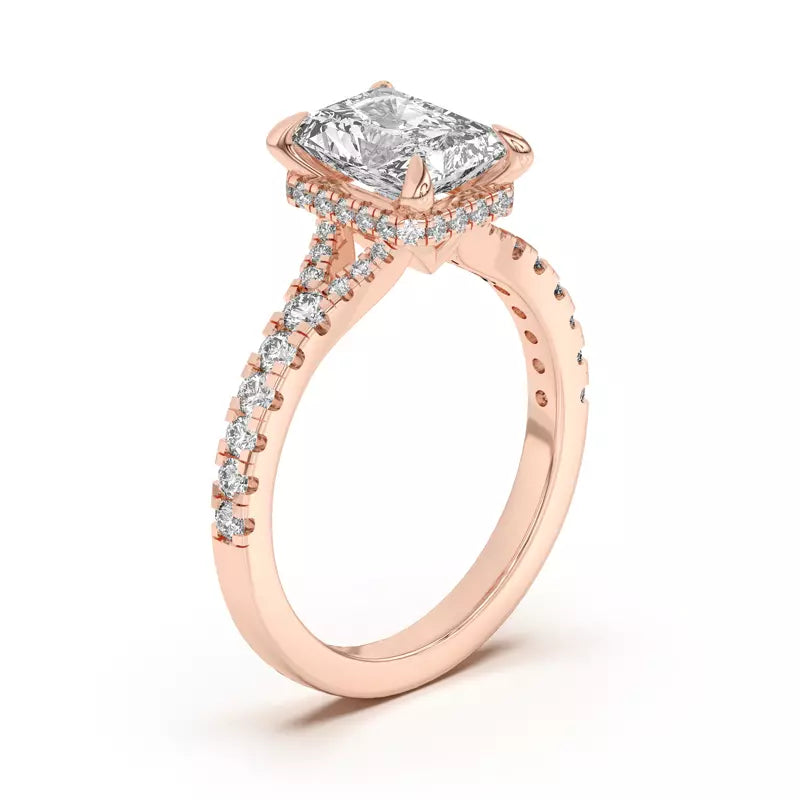 Radiant Cut ,Lab Grown Engagement Ring