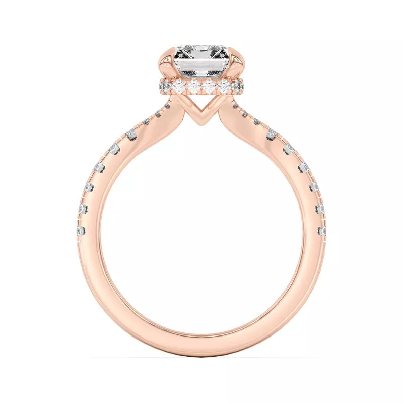 Radiant Cut ,Lab Grown Engagement Ring