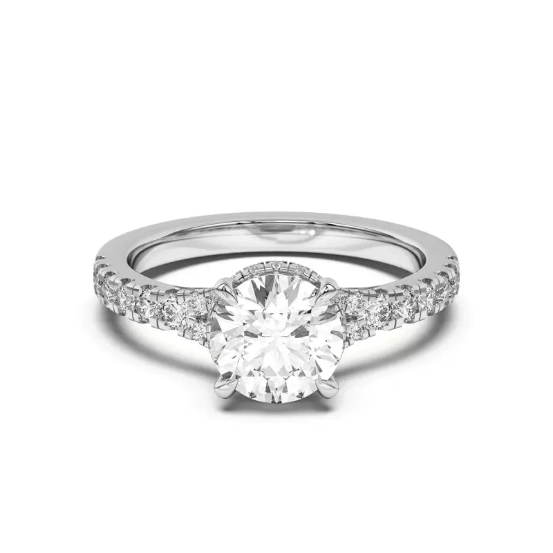 Round Cut , Lab Grown Engagement Ring