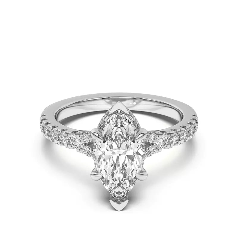 marquise ,Split Shank Lab Grown Engagement Ring
