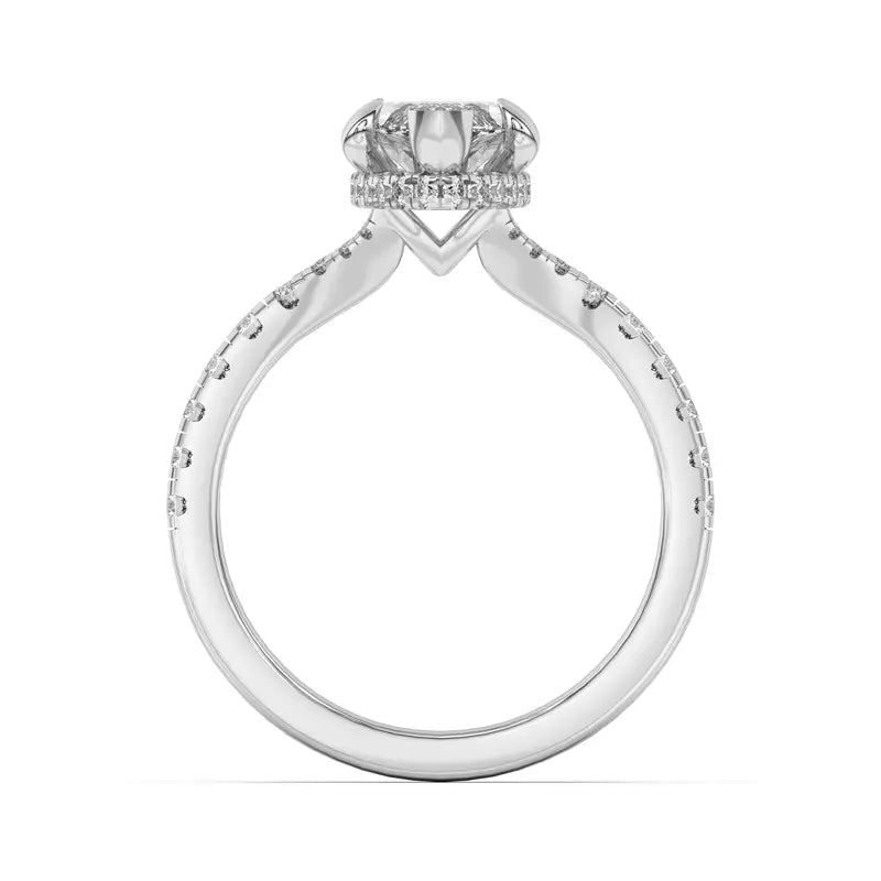 marquise ,Split Shank Lab Grown Engagement Ring
