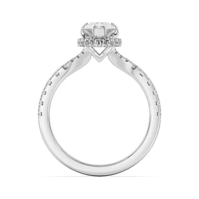 Pear Shape ,Split Shank Lab Grown Engagement Ring