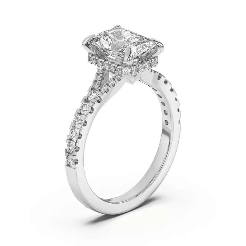 Radiant Cut ,Lab Grown Engagement Ring