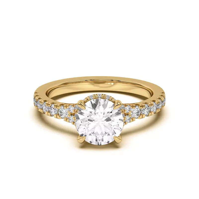 Round Cut , Lab Grown Engagement Ring