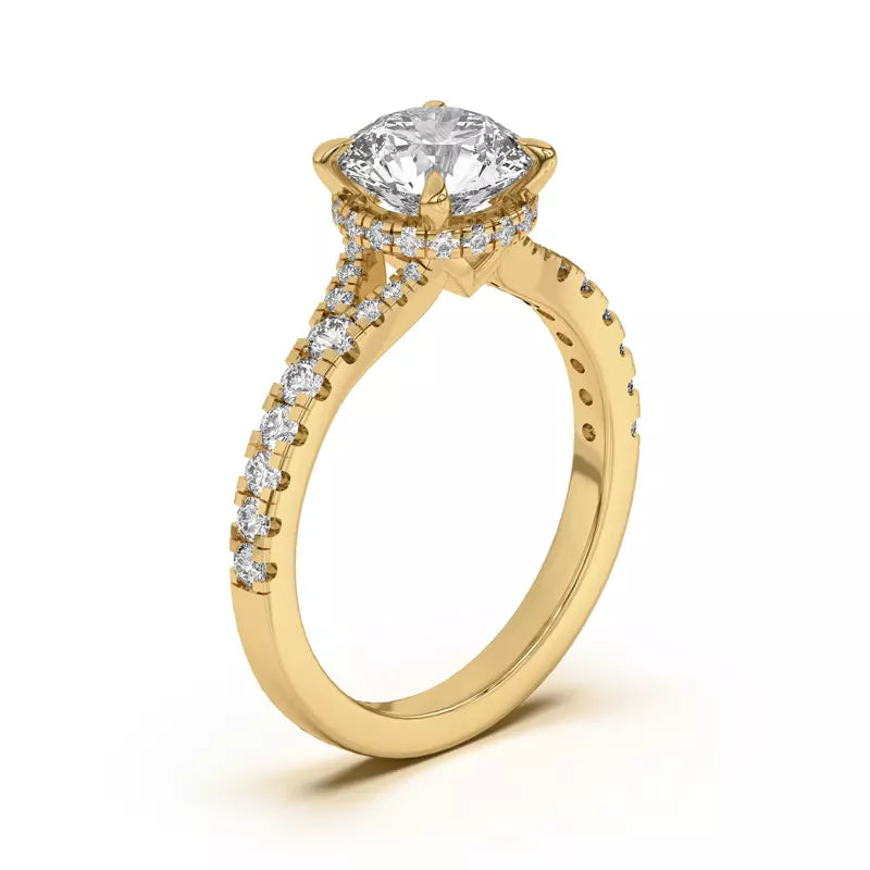 Round Cut , Lab Grown Engagement Ring