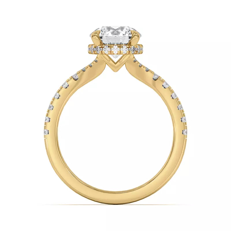 Round Cut , Lab Grown Engagement Ring
