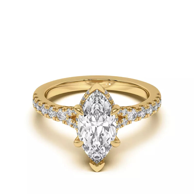 marquise ,Split Shank Lab Grown Engagement Ring